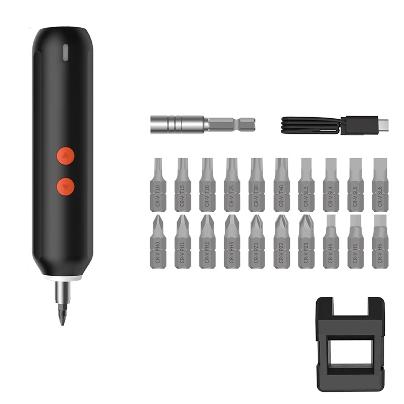 

Electric Screwdriver Kit Rechargeable With LED Lights, 20Pcs Bits, Extension Rod