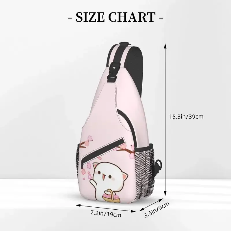 Kawaii Mochi Cat Peach And Goma Рюкзак через плечо Мужская нагрудная сумка на заказ для