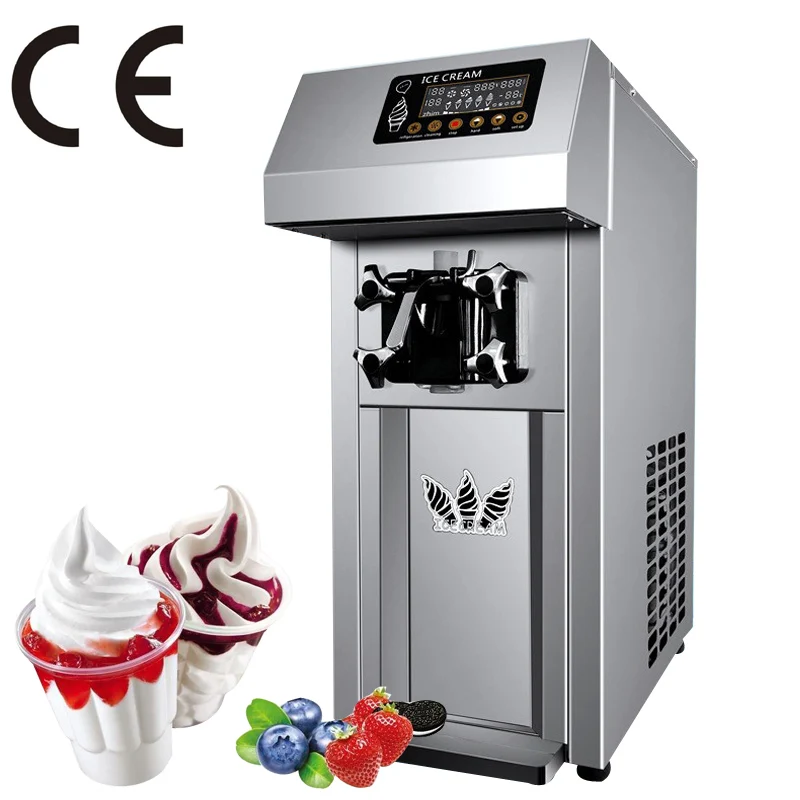 

Настольная машина для мороженого, автоматическая машина для мороженого из нержавеющей стали с одной головкой и системой предварительного ...
