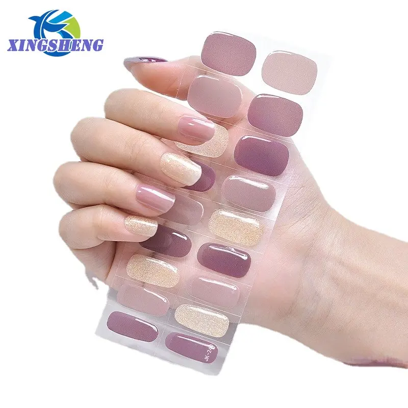Полутвердые гелевые наклейки для ногтей модные обертывания самоклеящиеся