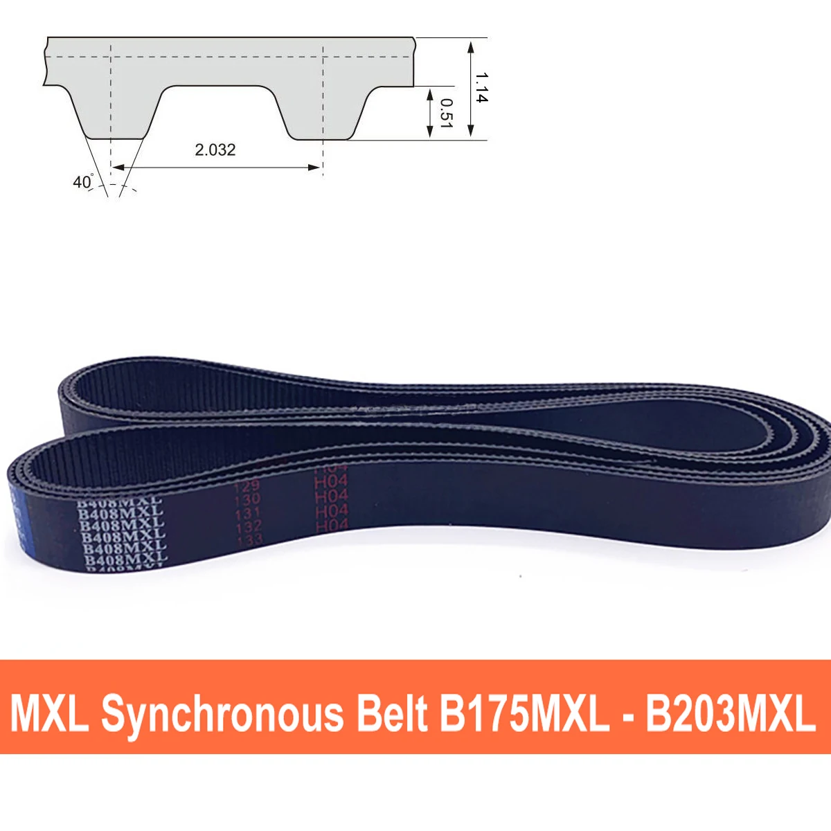 

1Pcs MXL Timing Belt Width 6 10mm Closed Loop Rubber Synchronous Belt B175 B180 B184 B185 B189 B190 B192 B194 B195 B200 B203MXL