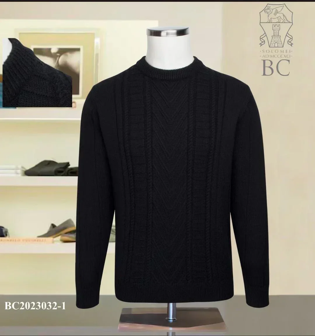 Мужской кашемировый свитер с длинным рукавом большого размера