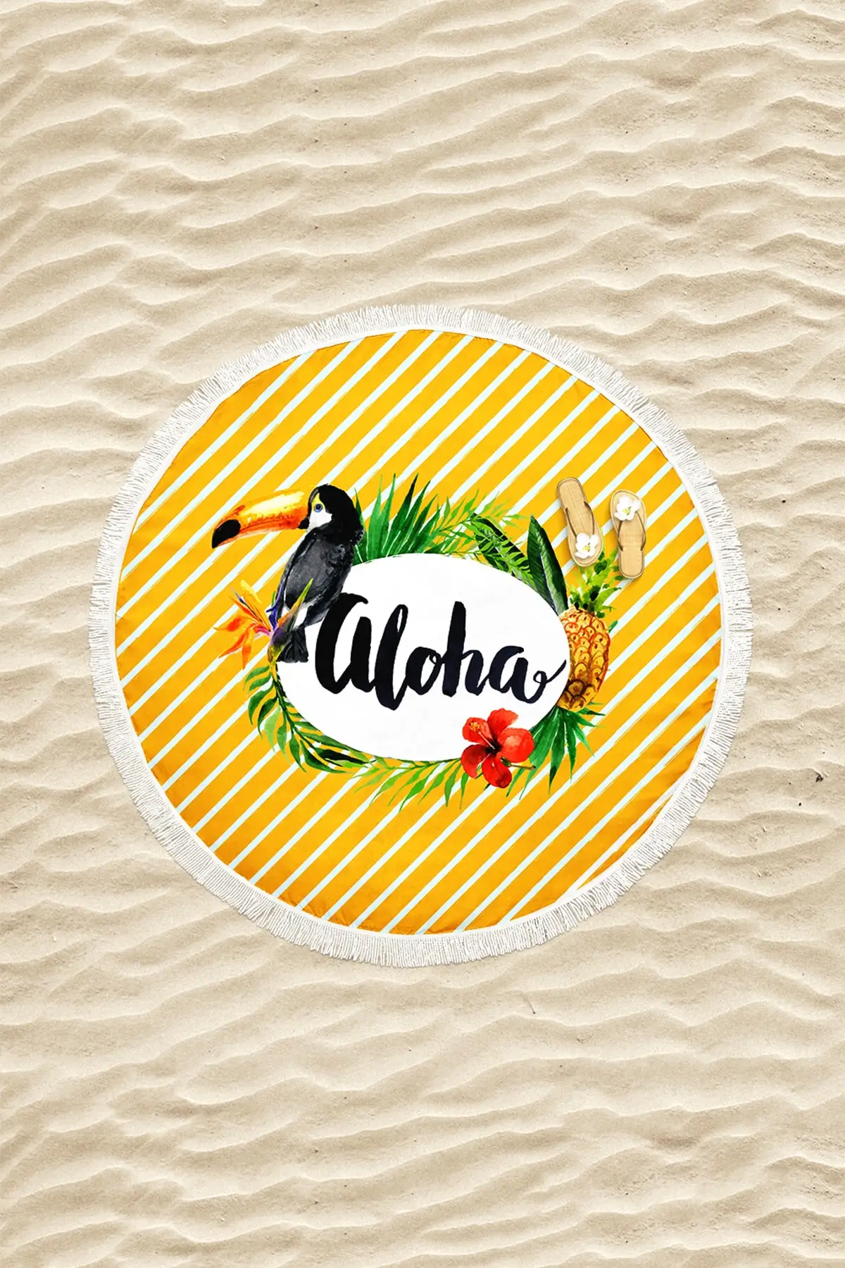 

Beach Towel Unisex Yellow Tasseled Home Round Beach Towel 150 cm Po2015 Soft Textured Water Absorbing Quick Dry