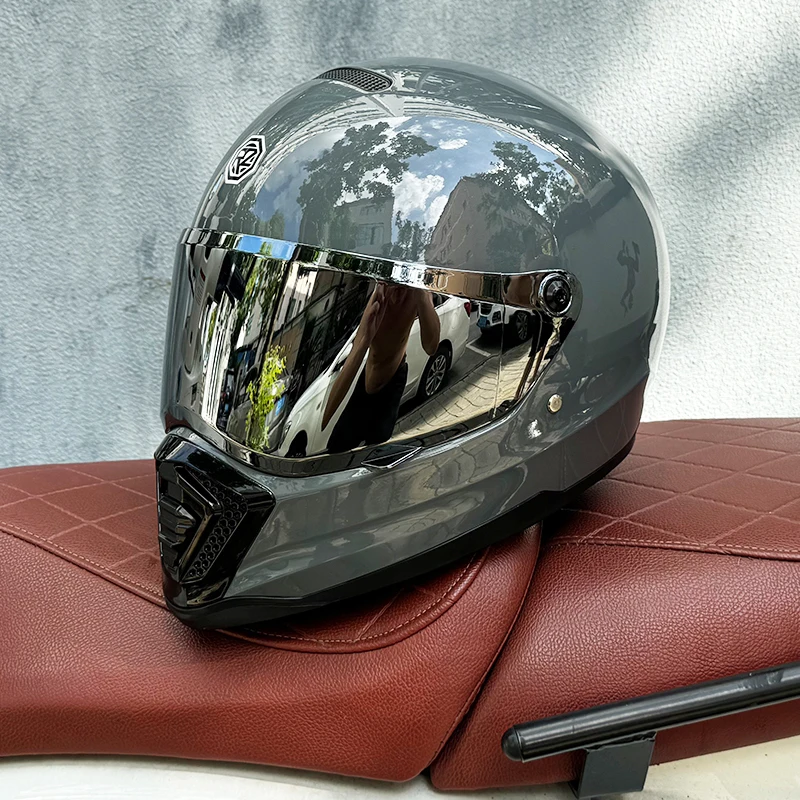 Спортивный шлем Casco в стиле ретро Анфас мотоциклетный мужской и женский для