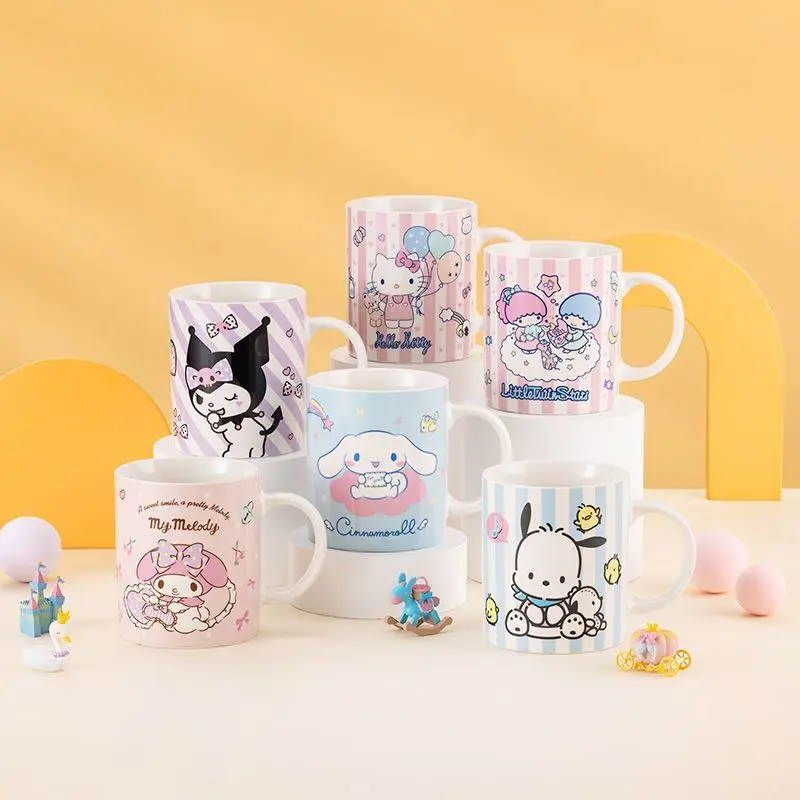 

Милая керамическая кружка в стиле аниме Hello Kitty Sanrio Cinnamoroll, чашка для воды, милая домашняя чашка с героями мультфильмов моя мелодия, Кубок Kuromi, милые подарки для девочек