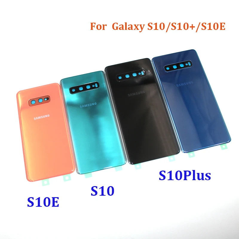 

Новинка для SAMSUNG Galaxy S10 G973U1 S10Plus S10 + G975 S10E стеклянная задняя крышка батарейного отсека задняя панель Корпус с объективом камеры