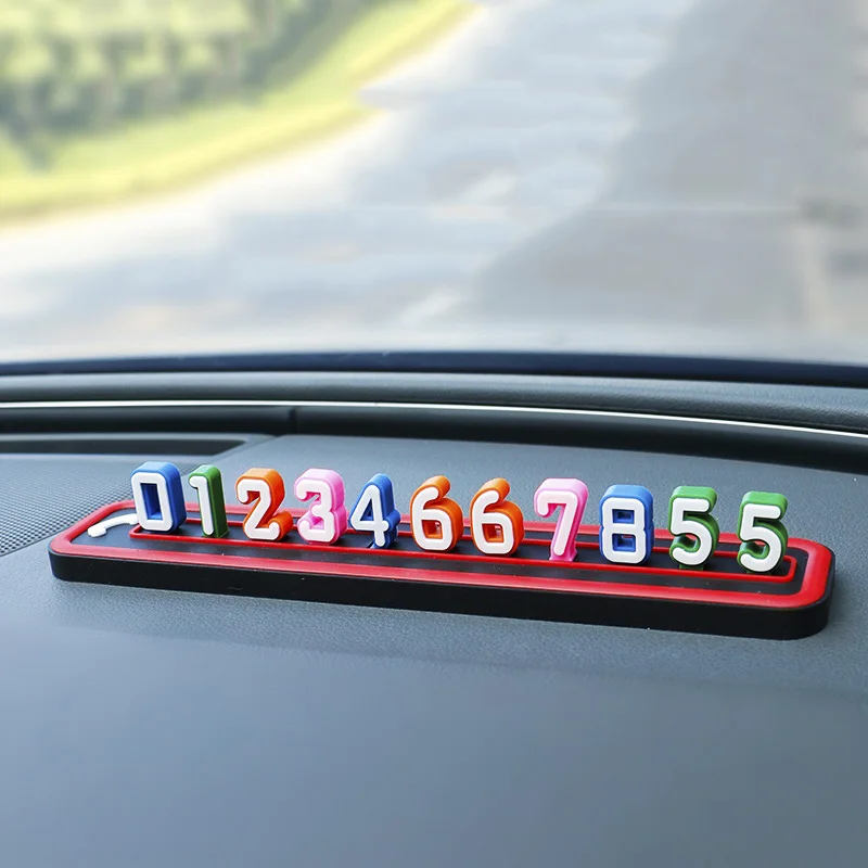

Luminous Car Temporary Parking Card Phone Number Plate Magnetic Adsorption Design 3D Auto Mobile Phone Number Card Car Sticker