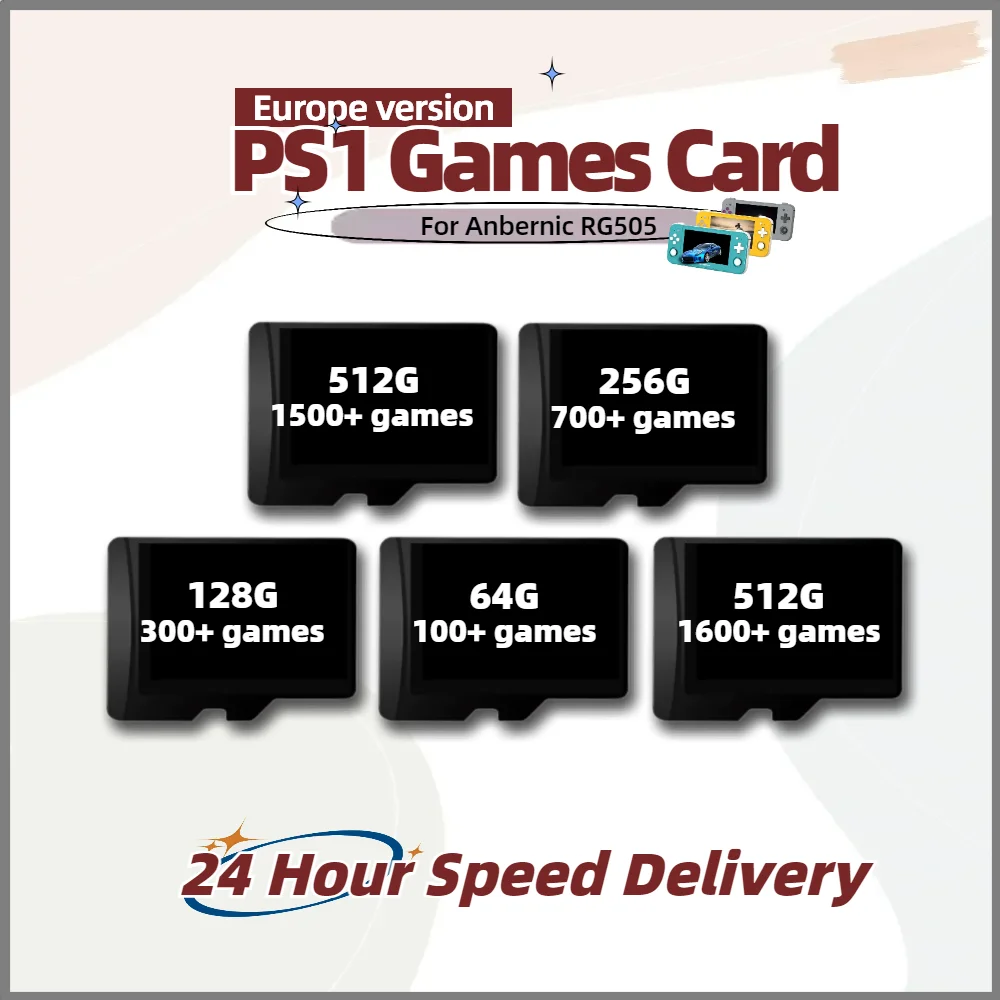 

Anbernic RG505 PS1 Games Card Europe Version TF Box All Language Custom Memory Classic Retro 512G 1500+ 256G 700+ 128G 300+ 64G