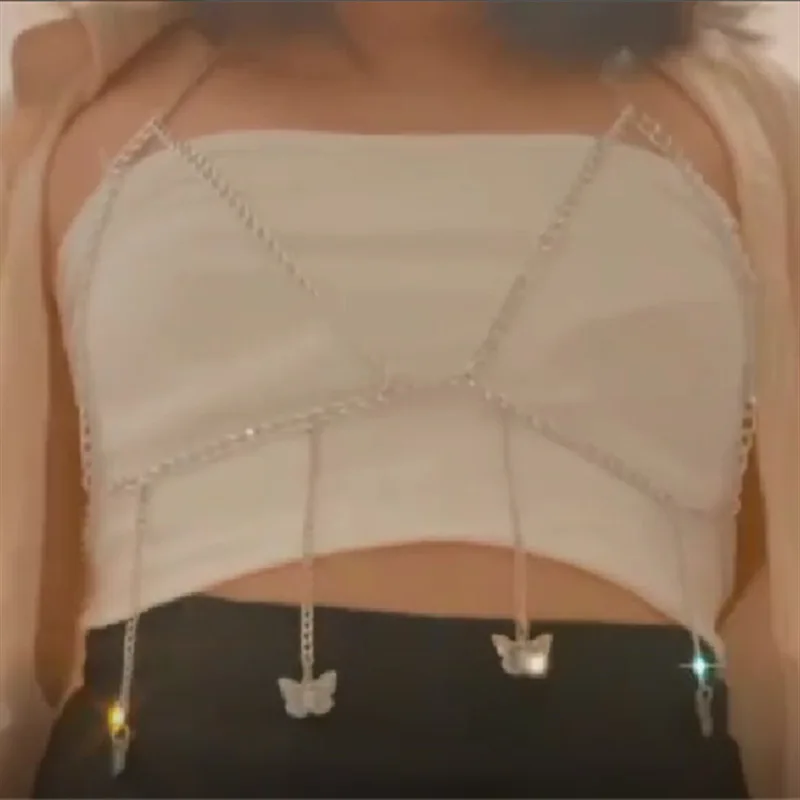 

Женская цепочка на талию с кристаллами, украшение для тела в форме сердца, бабочки, пляжного бикини, цепочка для живота с надписью, цепочка д...