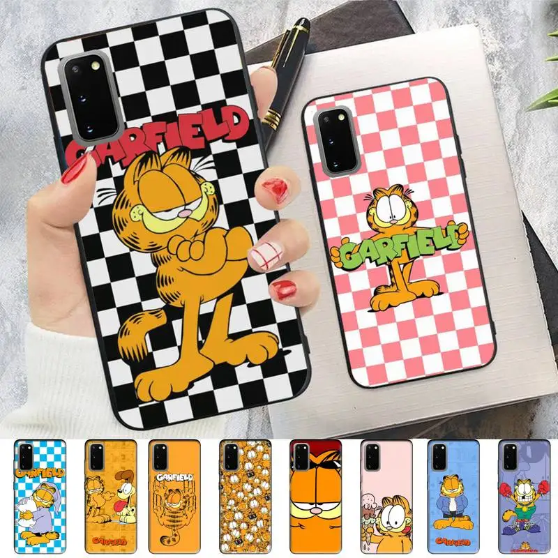 

MINISO Garfield Phone Case for Samsung S10 21 20 9 8 plus lite S20 UlTRA 7edge