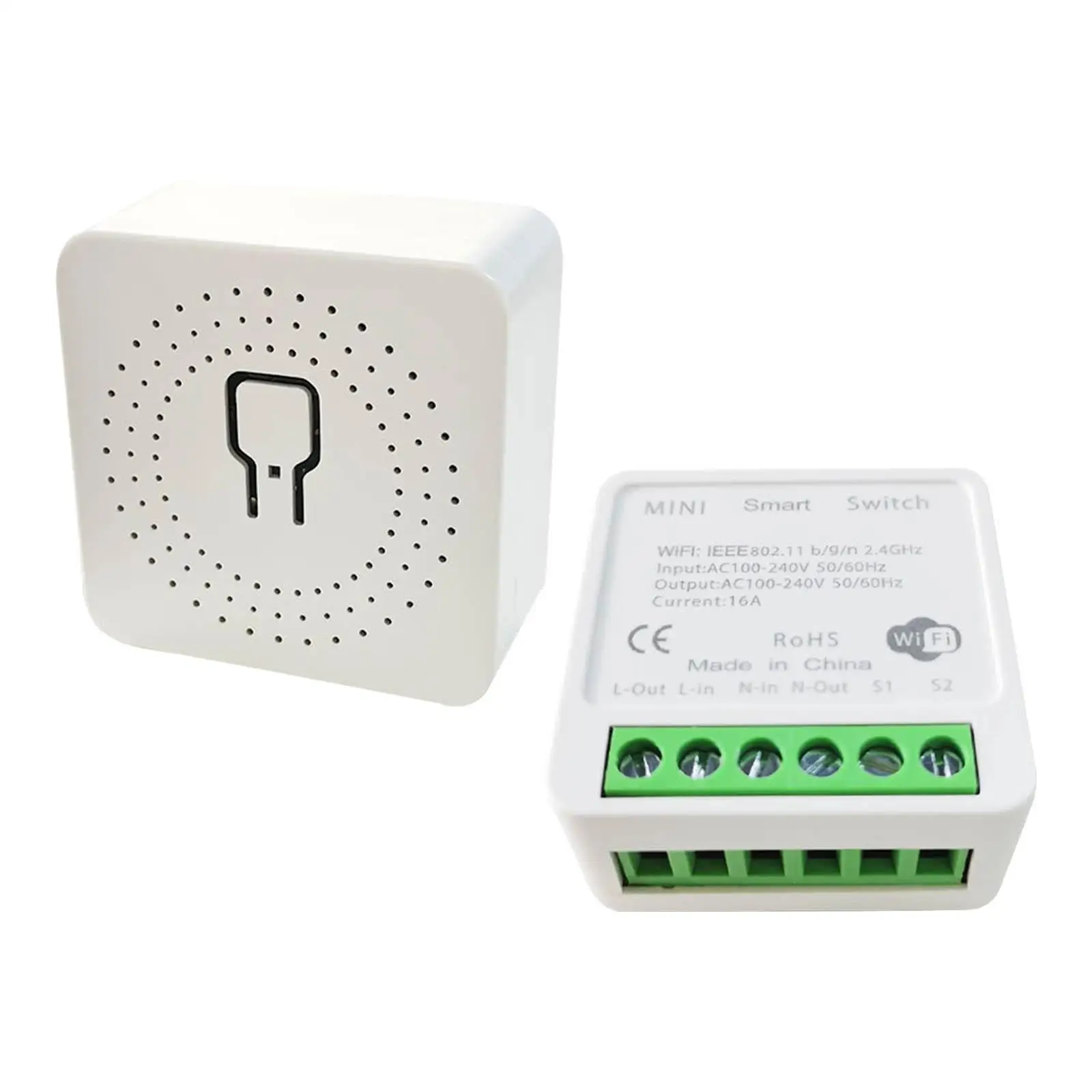 

16A Mini Smart Switch App Remote Control Timer Voice Assistants 2 Way Control Modules Appliance Automation DIY Breaker