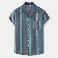summer new hawaiian shirt printed short sleeve chemise dress shirts for men slim casual shirt men clothing loose shirts men
