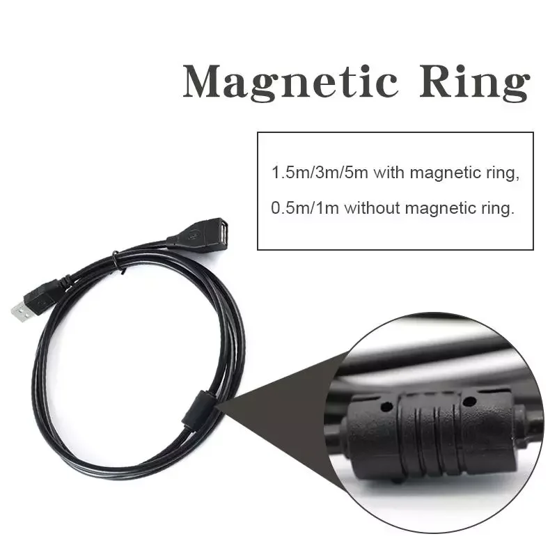 

USB 2.0 Cable Extender Cord Wire Data Transmission Cables Super Speed Data Extension Cable for Monitor Projector