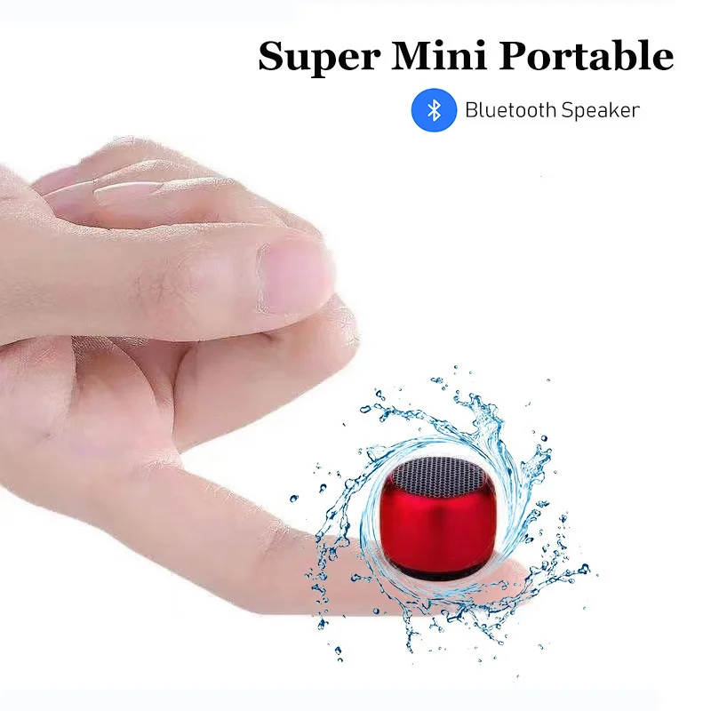 Enlarge IPX5 Waterproof Mini Portable Bluetooth Speaker Metal HiFi TWS Interconnection Super Small Steel Stereo Wireless Loudspeaker Hot
