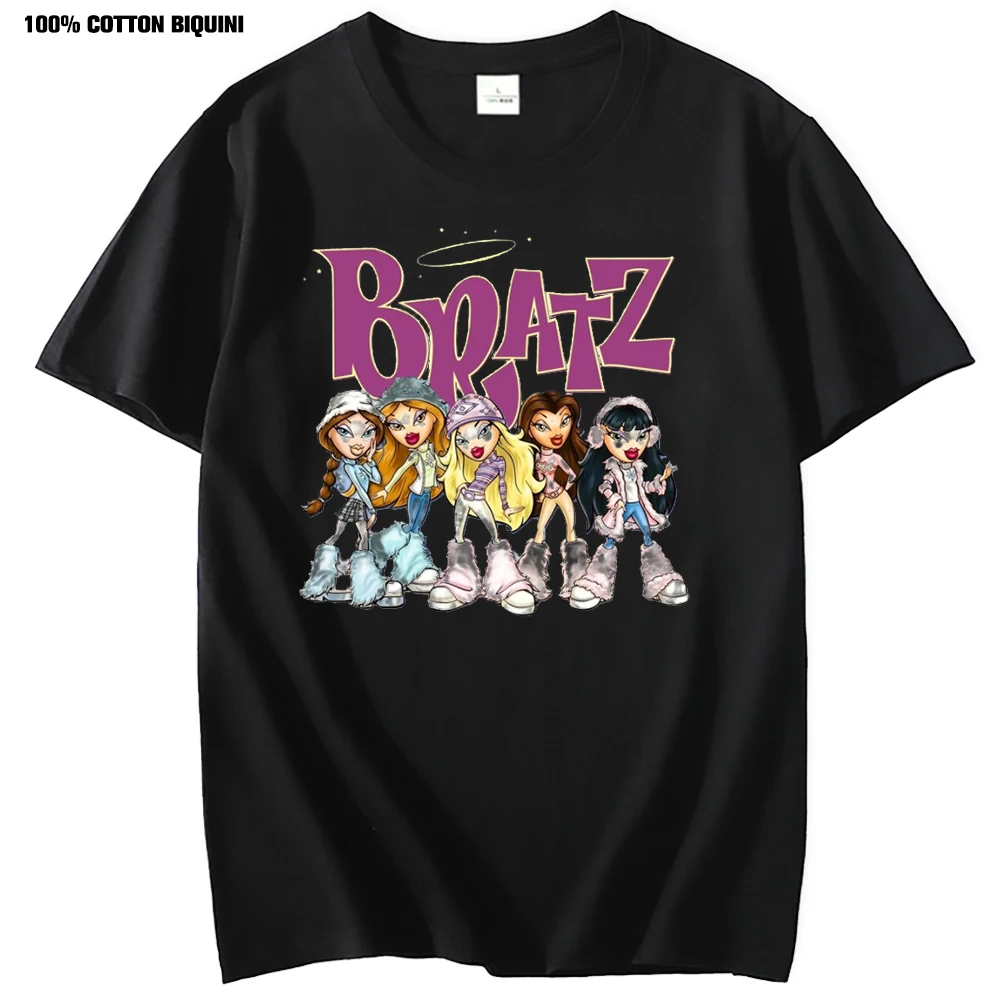 Bratz Women T-shirt Tshirt Graphic Short Sleeve oversized T Shirt Harajuku tshirts Clothes Men Graphic Tops Cute Summer Clothing