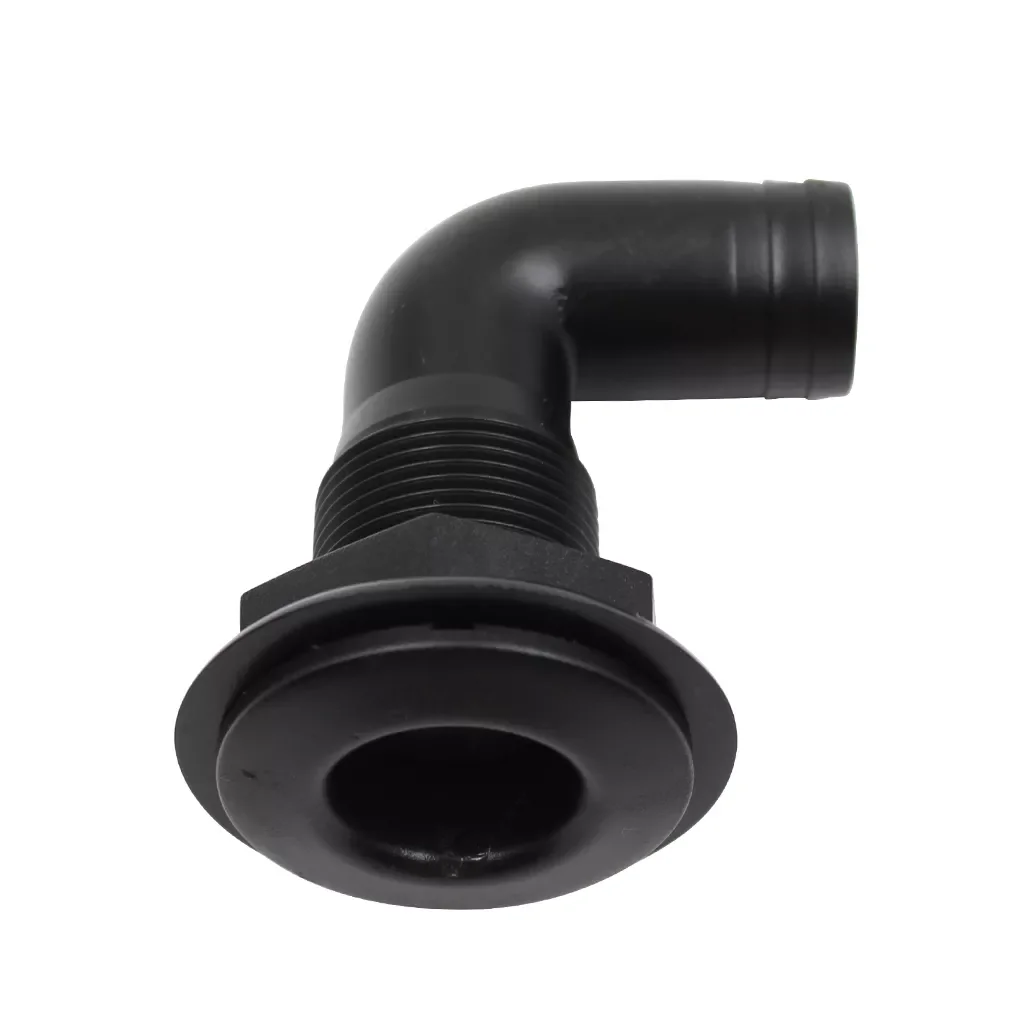 

Black Thru Hull Fitting 90 Degree Hose 1" Boat Bilge Pump Parts