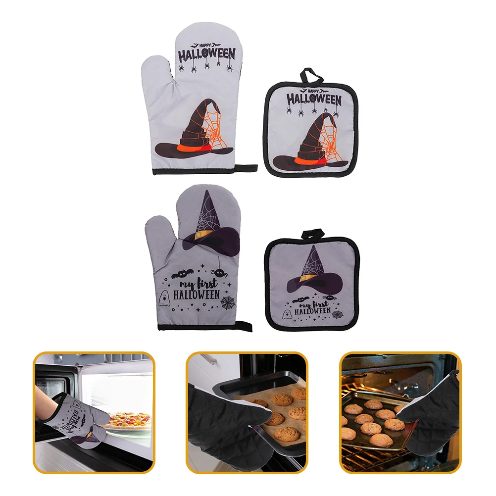 

Oven Gloves Mitten Kitchen Glove Mitts Pad Mitt Pot Hot Holder Mittens Cooking Grill Mat Baking Heat Resistantstove Potholder