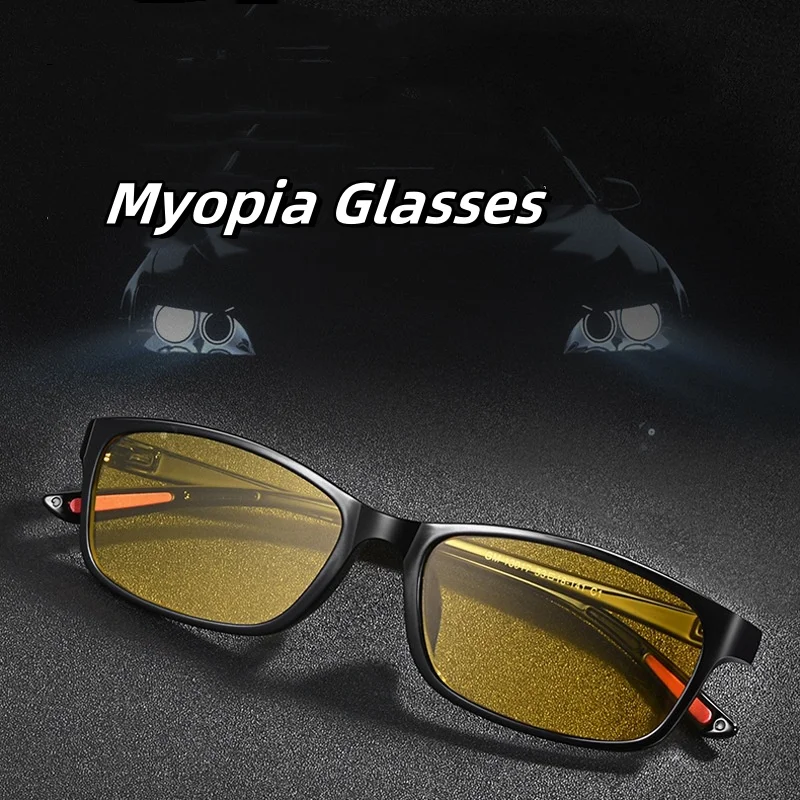 Luxury Fishing Myopia Eyeglasses Men Night Vision Driving Goggles for Day Use Anti Fatigue Near Sight Glasses 0 To -4.0