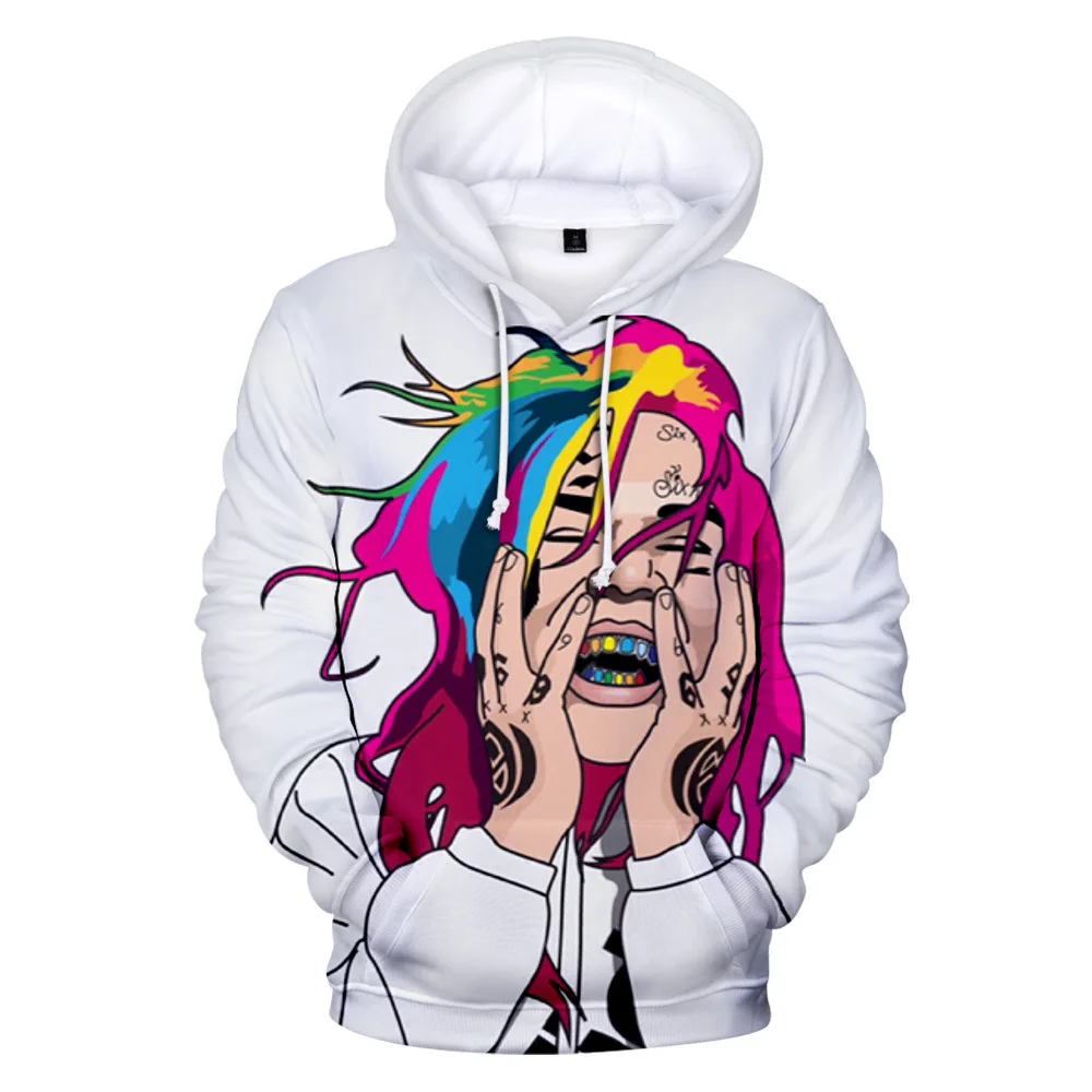 

Модные толстовки в стиле хип-хоп Tekashi69 6ix9ine с 3D принтом, мужские/женские/взрослые/Детские повседневные толстовки, пуловеры с длинным рукавом