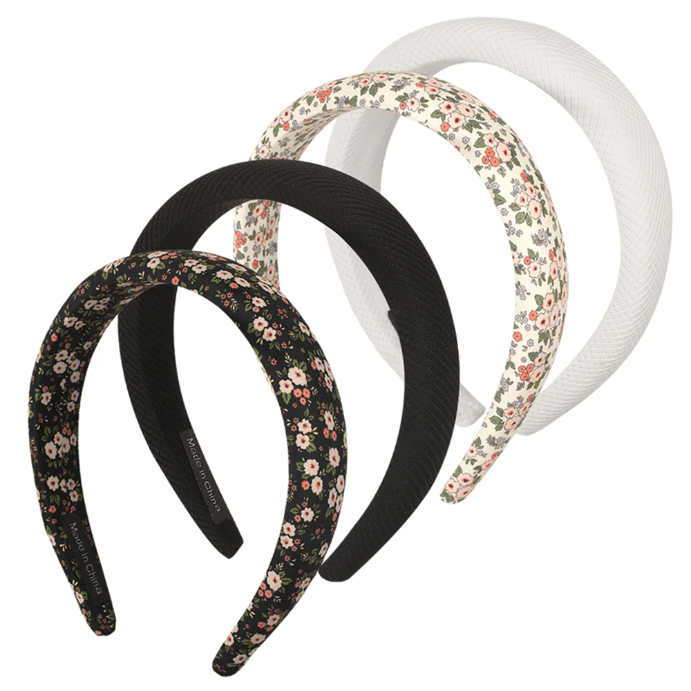 

Floral Hair Band Fashion Headband Sponge Plastic Pad Cotton Hair Hoop Bohemia Headwear Accessories For Women Free Shipping