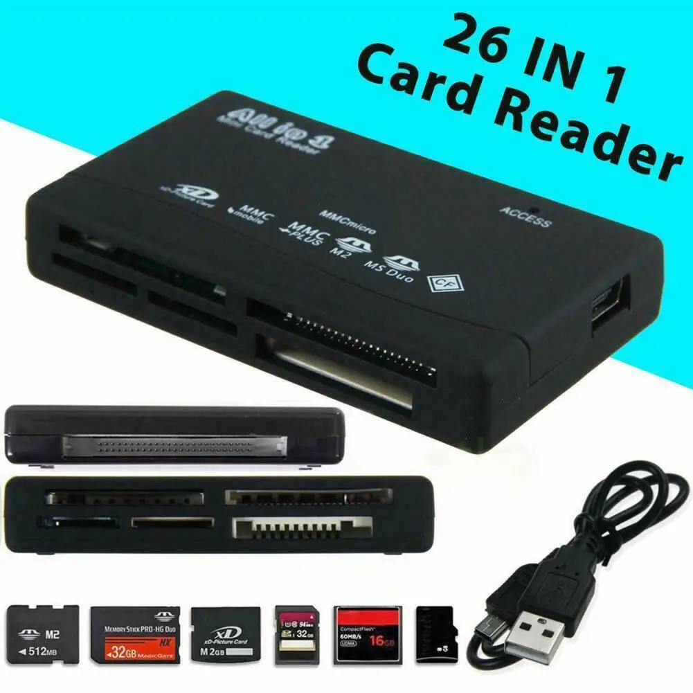 

All in One Memory Card Reader USB External SD Mini Micro M2 MMC XD Fast for Games Accessories