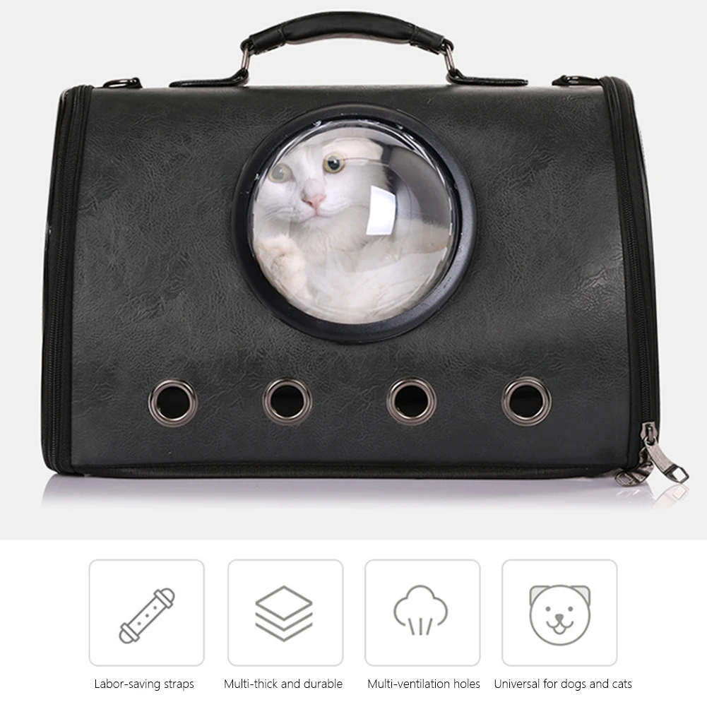 

Foldable Pet Carrier Transport Travel Bag Breathable Cat Travel Outdoor Handbag Space Capsule Transparent PU Solid Pet Supplies