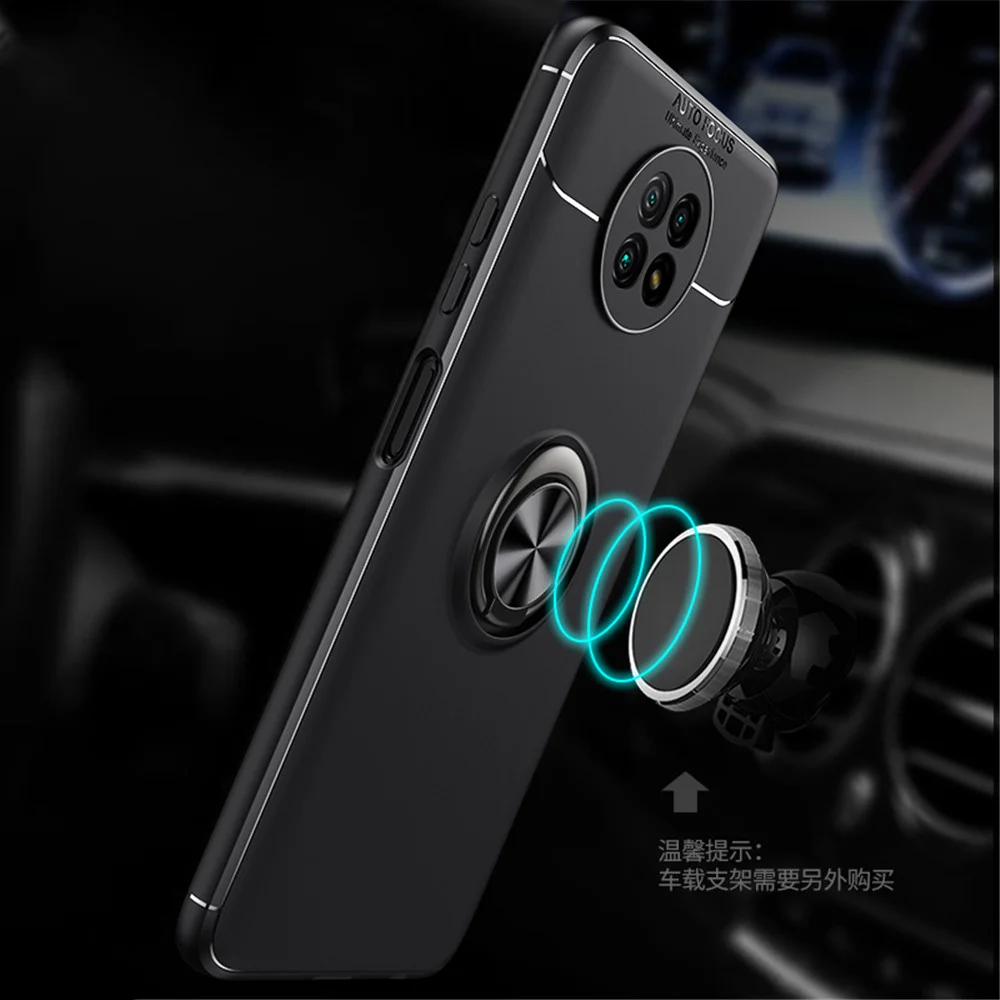 

Xiaomi Redmi Note 9T Shockproof Case for Xiaomi Redmi Note 9T 5G Soft Silicone Magnetic Ring Stand Cover for Redmi 9T 9 Power