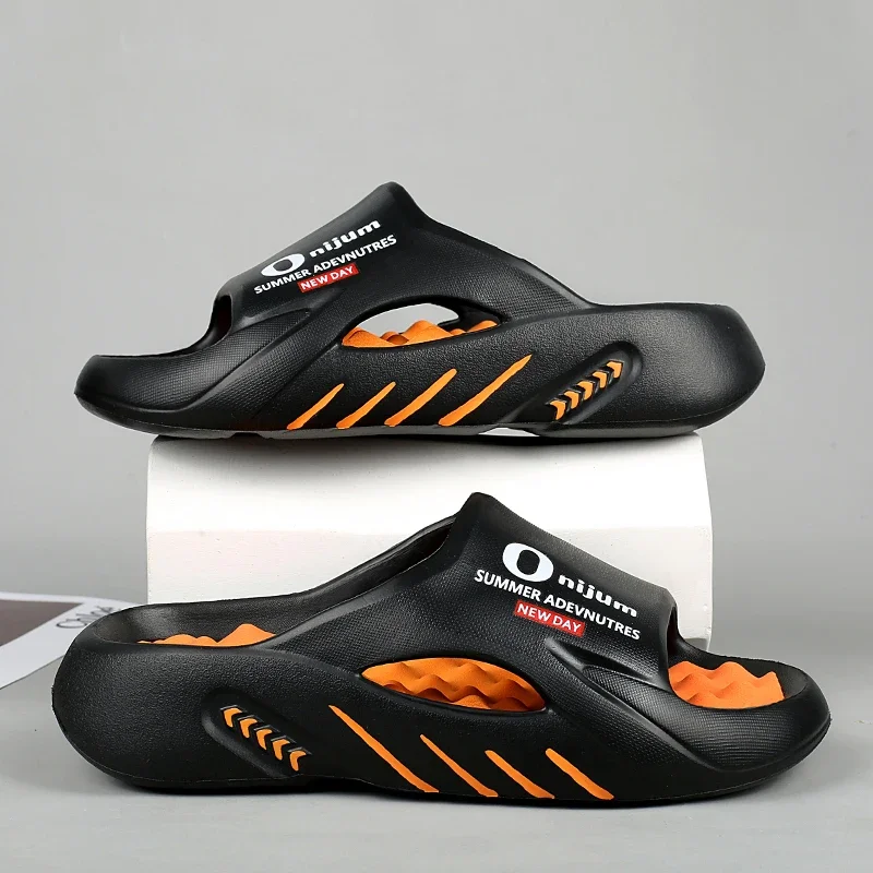 2024 Мужские Пляжные Тапочки Блестящие Домашние И Уличные Сандалии Удобная