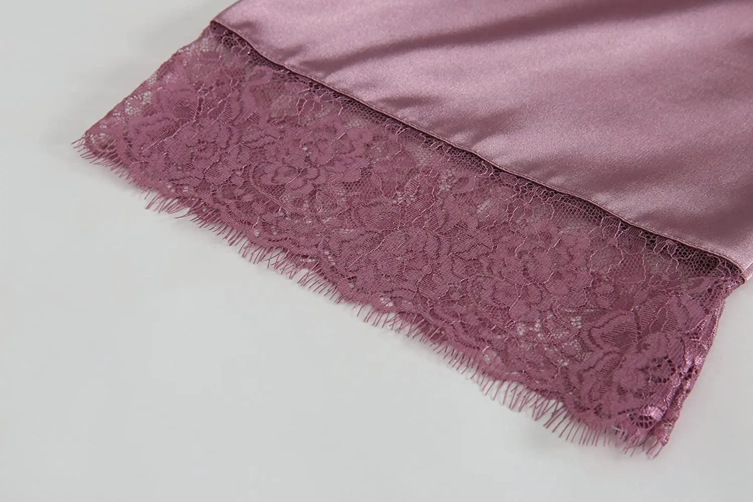 Long Satin Robe for Women Bride and Bridesmaid Robes Team Bride Dressing Robe for Wedding Party Bridal Robes with Lace Mauve