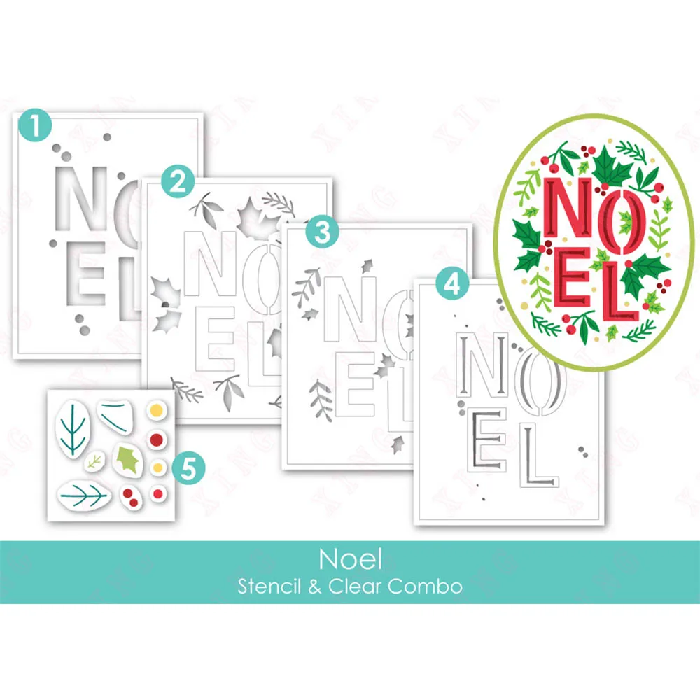 

New Arrival Silicone Stamps Cut Die 2022 Embossed Craft Make Scrapbook Album Decoration Mold Noel Stencil & Clear Combo Template