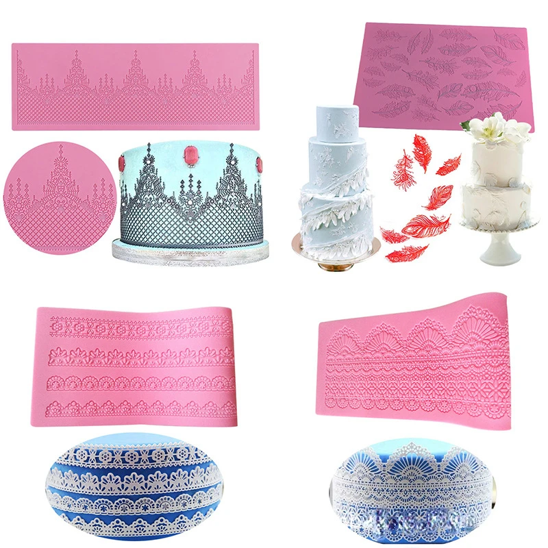

Lace Mat Silicone Mold for Chocolate Epoxy Resin Coasters Sugar Craft Baking Cake Lace Decoration Tool DIY Wedding Birthday