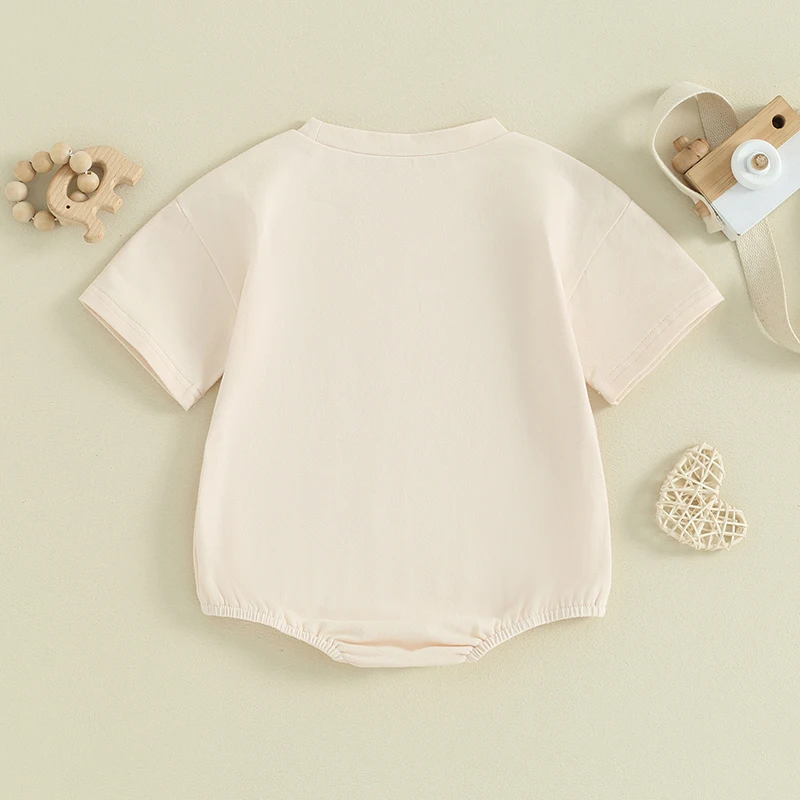 Детский комбинезон с коротким рукавом и круглым вырезом