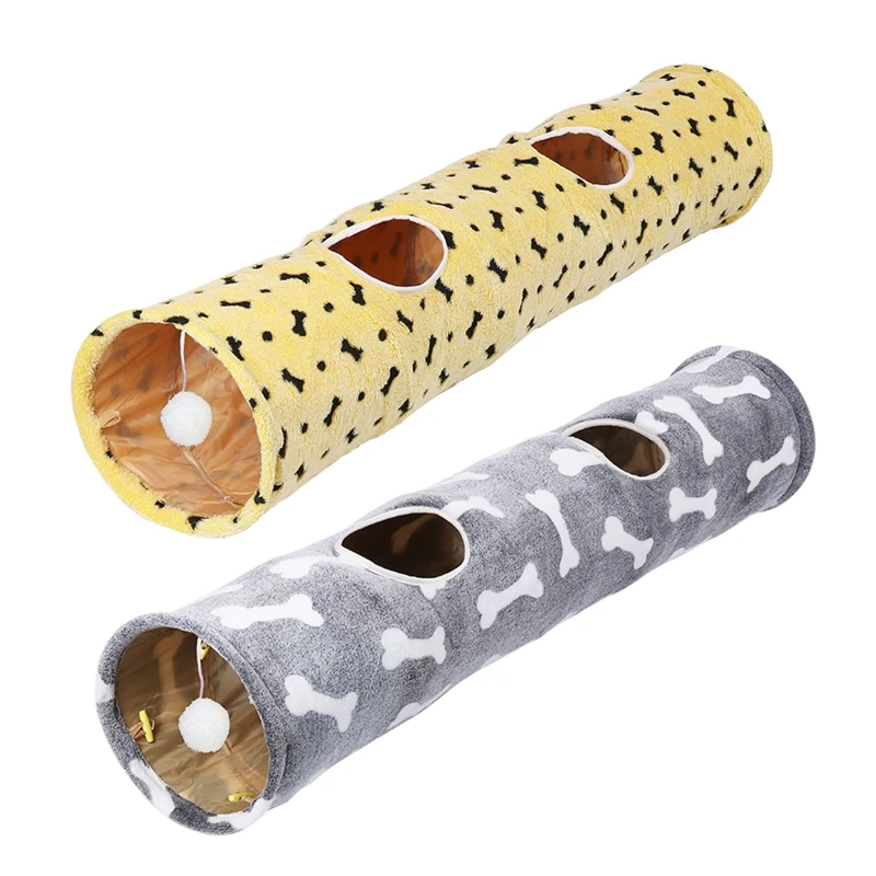 

Collapsible Tunnel Tube Pet Toys 46" Length Play Tunnel Large Durable Hideaway for Ferret Rat Sugar Glider Rabbit