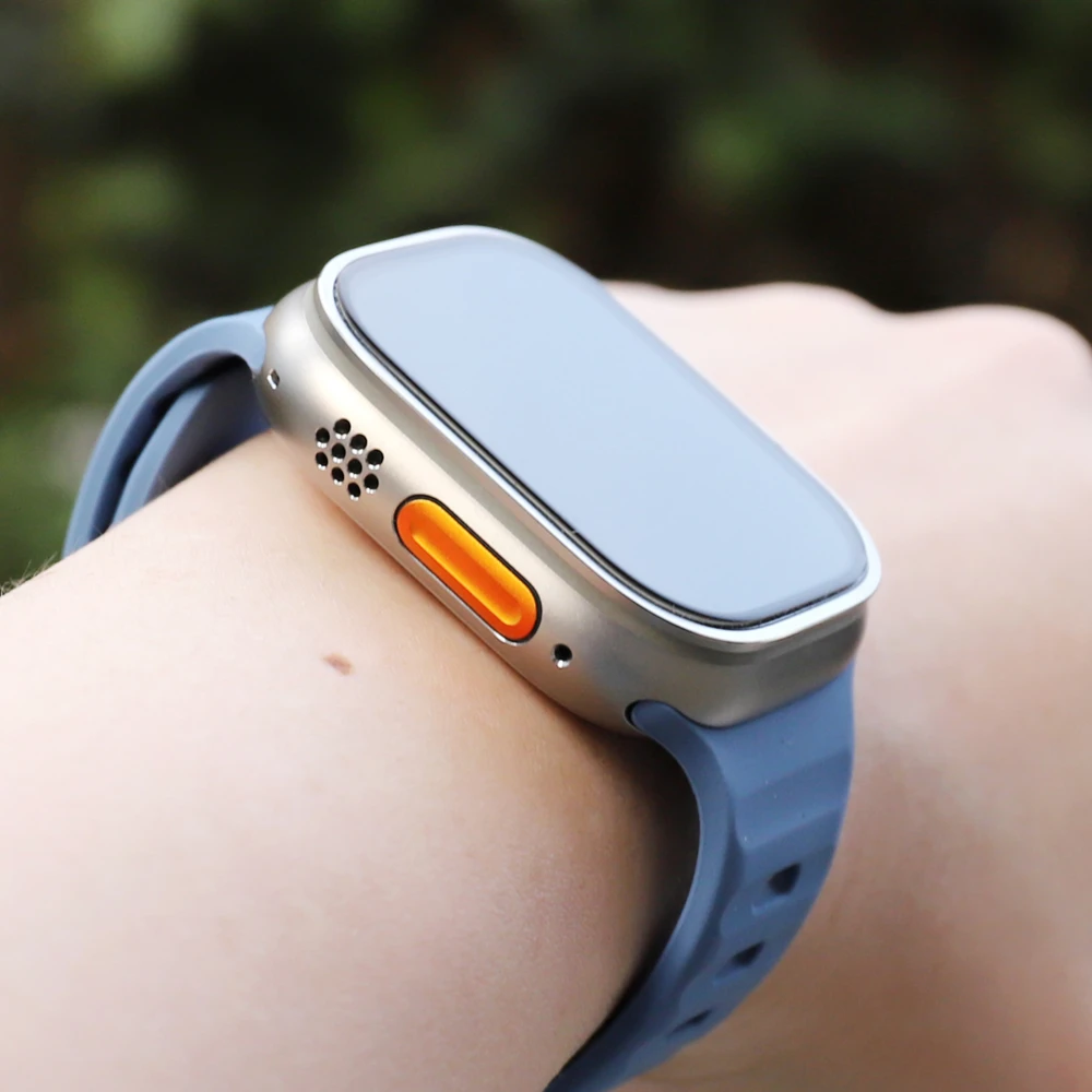 Silicone Band for Apple Watch Ultra Strap 49mm Sport Bracelet for iWatch 45mm 41mm 44mm 40mm 42mm 38mm Series 8 7 6 5 4 SE Band