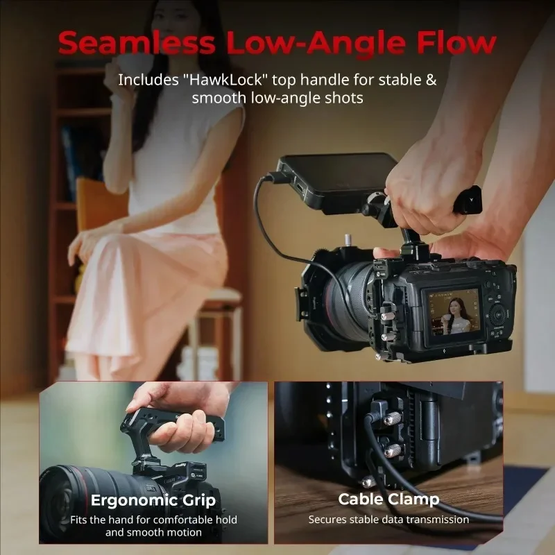 Фото Комплект креплений SmallRig HawkLock для Canon EOS R6 V с 3-точечной системой Arca QR для видеосъемки №3