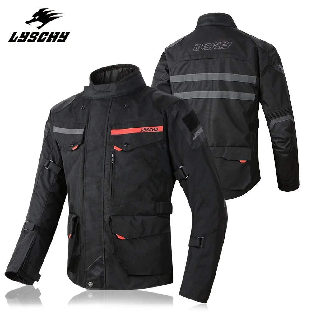 

Lyschy Winter Waterproof Motorcycle Jacket Pants Men Oxford Cloth Suit Anti-Fall Motocross Racing Jacket With 5pcs Protectors