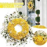 artificial spring daffodil lane wreath door hanging wreath decoration for front door home wedding decor yellow and white
