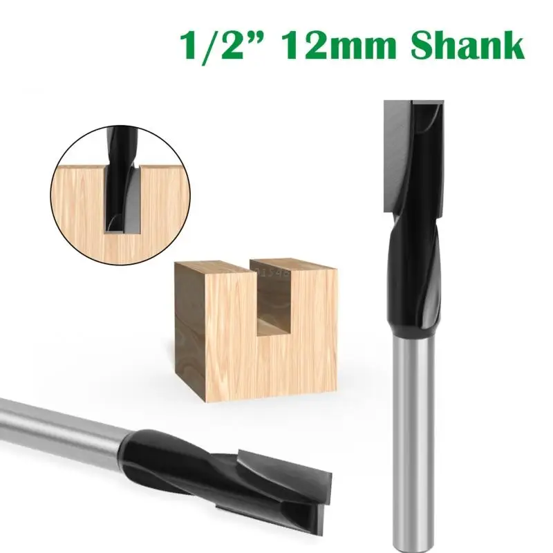 

12mm 12.7mm Shank Lengthened Cleaning Bottom Router Spiral Diameter 17/18mm Engraving Machine Woodworking Milling Cutter