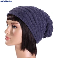 unisex winter knitted baggy beanie oversized hat ski slouchy cap skullies beanies women men winter wool warm cap beanies