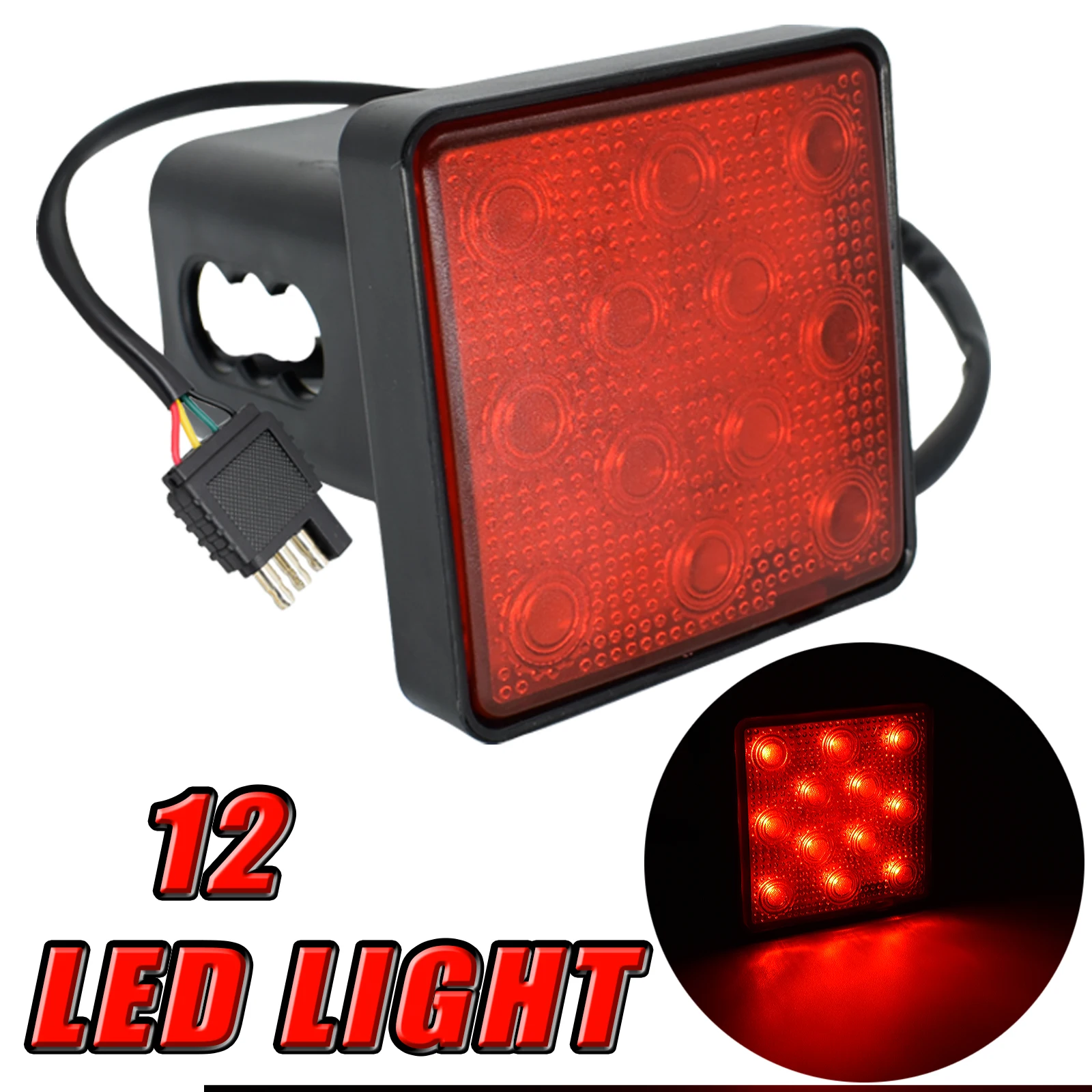 Крышка сцепного устройства прицепа грузовика с 12 светодиодными стоп-сигналами