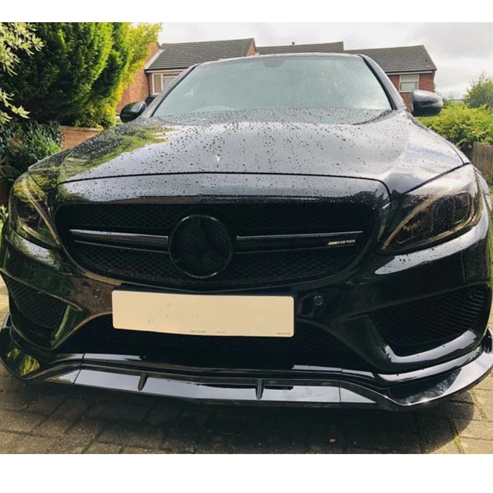 

Передний спойлер бампер губа для Mercedes-Benz C-Class W205 Sport 2015-2018 C180 C200 C300 2016 2017 глянцевый черный нижний сплиттер лезвия