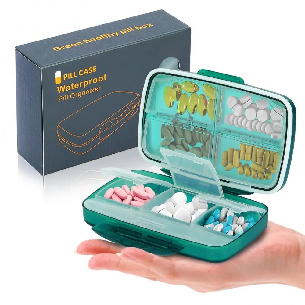 

Влагостойкий Чехол-органайзер для таблеток с 8 большими отделениями