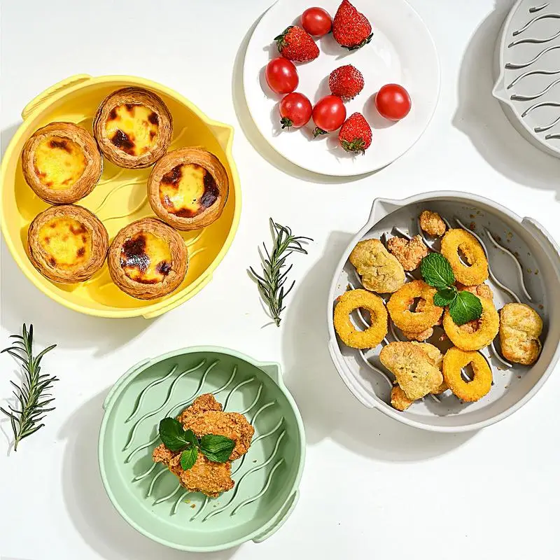 

Силиконовый котелок для фритюрницы, круглая корзина для фритюрницы, аксессуары для пищевых продуктов, замена пергаментных бумажных вкладышей для духовки для фритюрницы