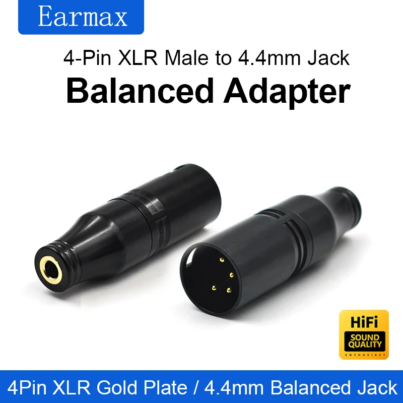 Фото Xlr-4 Мужской Xlr Мужской Сбалансированный адаптер на гнездо 4,4 мм Усилитель Четырехконтактный Xlr на 4,4 Позолоченный штифтовый адаптер №3