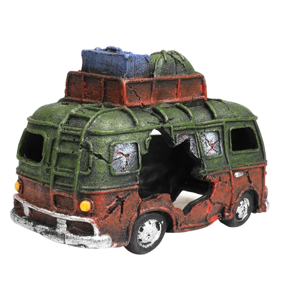 

Tank Aquarium Decoration Ornament Decor Landscape Cave Shrimp Decorations Car Hideout Bubbler Craft Sunken Landscaping Resin