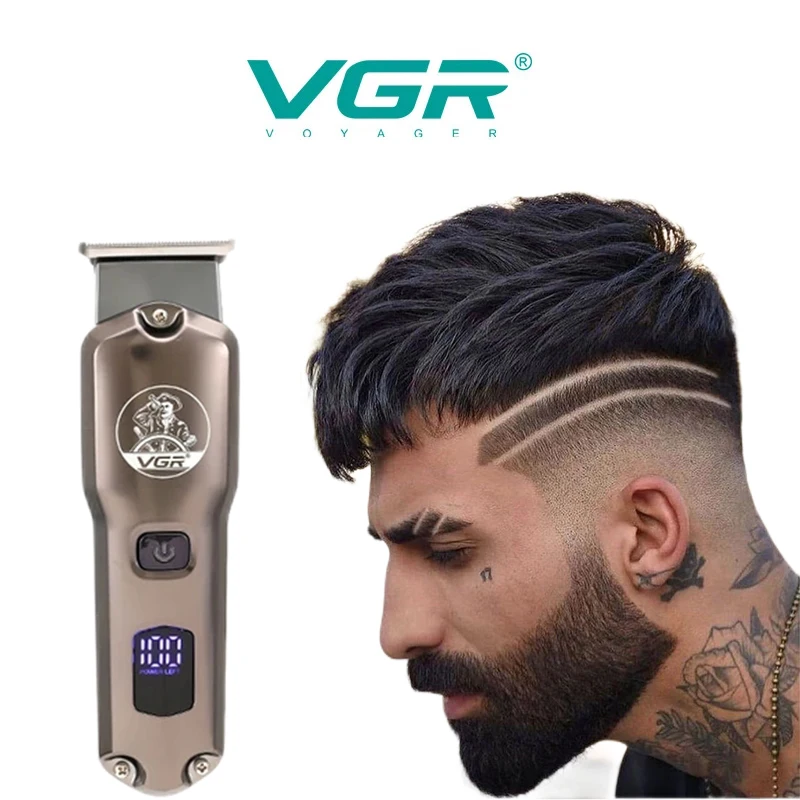 

VGR Hair Clipper Professional Set Electric Trimmer Cordless Shaver 0mm Barber Cutting Machine for Men Rechargeable Razor Haircut