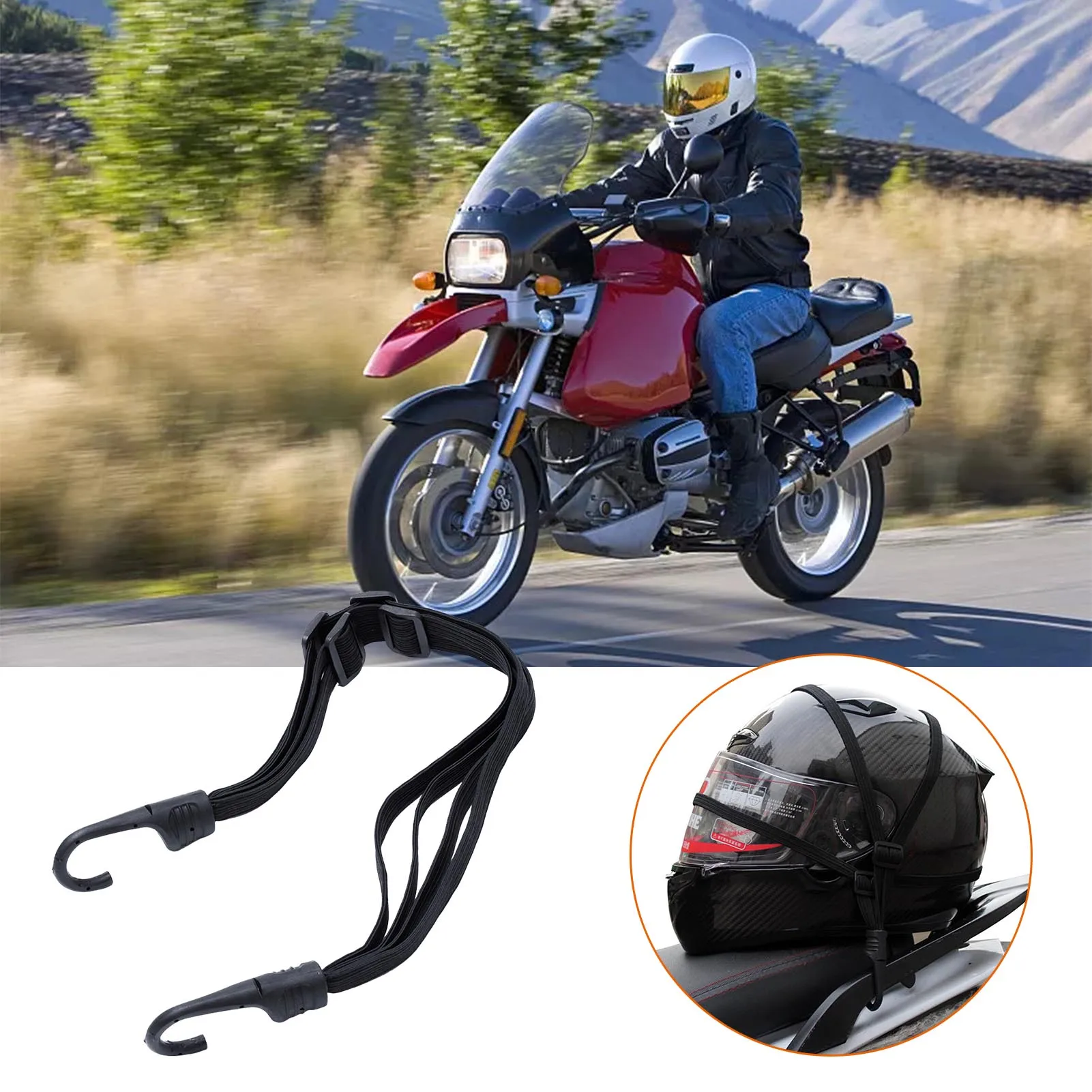 

Motorcycle Luggage Straps Helmet Strap Motorcycle Luggage Rope Helmet Bungee Cord Retractable Elastic Strap With Hooks For