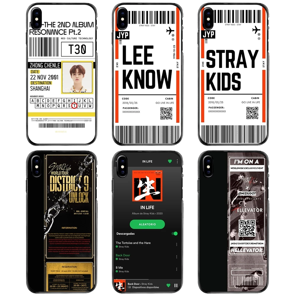 

Hard Phone Shell Case Stray Kids Air tickets For Apple iPhone 11 12 13 14 Pro MAX Mini 5 5S SE 6 6S 7 8 Plus 10 X XR XS