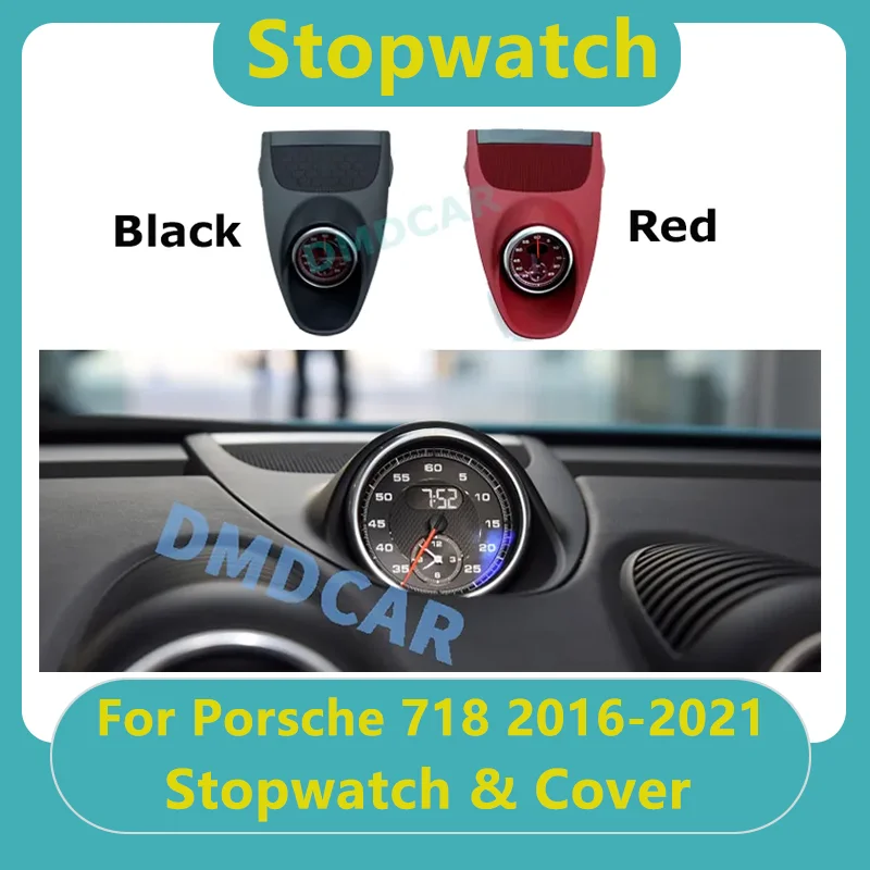 

Car Dashboard Stopwatch Decoration Clock Time Support Sport Chrono for Porsche 718 2016-2021 Interior Center