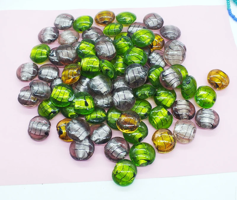 В наличии 76 шт. разноцветные 25 мм DIY очаровательные стеклянные бусины для